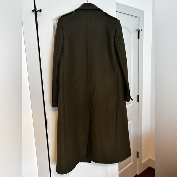 Zara Woman’s Olive Double-Breasted Coat with Gold Buttons - Picture 4 of 9